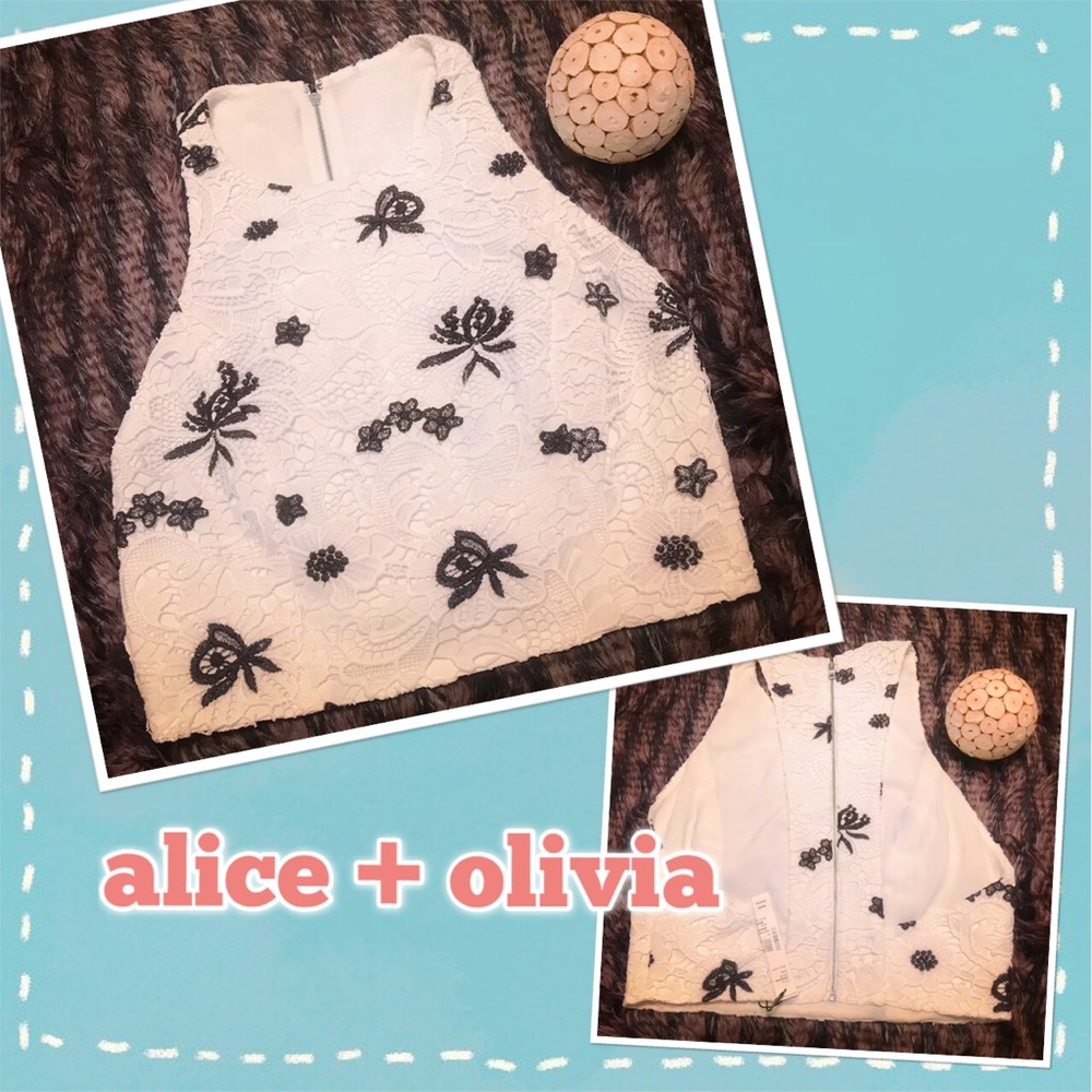 Alice + Olivia Lace Crop Top